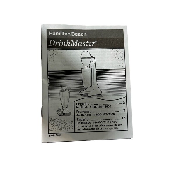 VINTAGE CLASSIC HAMILTON BEACH DRINK MASTER MODEL 750BC 2-SPEED MIXER - Picture 10 of 11